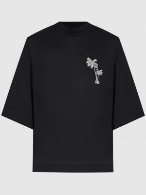 Чорна вишита футболка Palm Angels