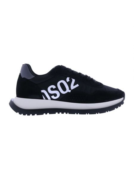 Sneakersy sznurowane koronkowe Dsquared2 czarne