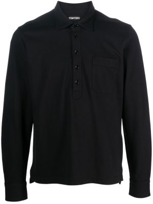 Polo krekls ar pogām Tom Ford melns