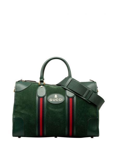 Ρετρό τσάντα ταξιδιού σουέτ Gucci Pre-owned πράσινο