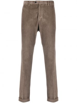Spodnie sztruksowe slim fit Drumohr brązowe