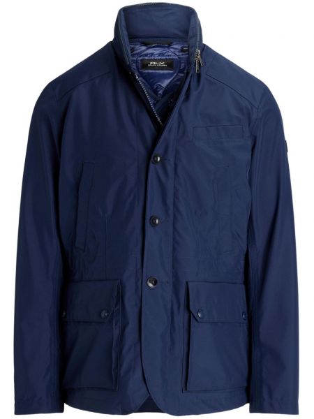 Prešívaná páperová bunda s kapucňou Rlx Ralph Lauren modrá