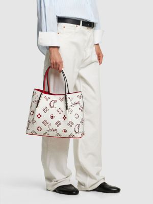 Τσάντα shopper Christian Louboutin λευκό
