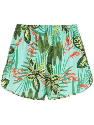 Kratke hlače s potiskom s tropskim vzorcem Lygia & Nanny zelena