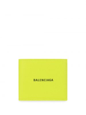 Portfel z nadrukiem Balenciaga żółty