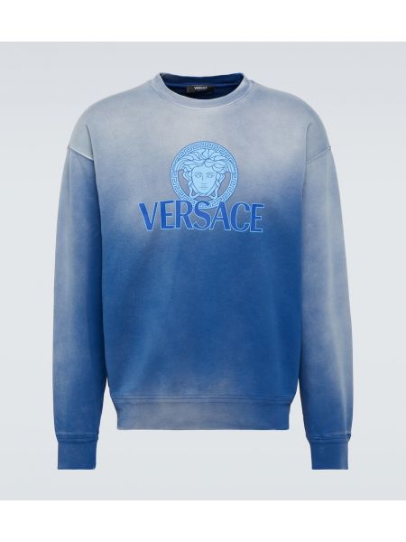 Jersey sweatshirt aus baumwoll Versace blau