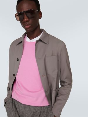Jersey de cachemir de tela jersey con estampado de cachemira Allude rosa