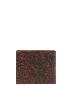 Raštuotas piniginė su paisley raštu Etro ruda