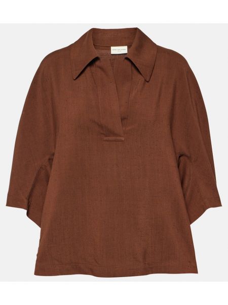 Marškiniai oversize Dries Van Noten ruda