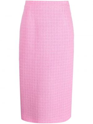 Μάλλινη φούστα pencil Alessandra Rich ροζ