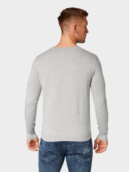 Меланжевый пуловер Tom Tailor серый