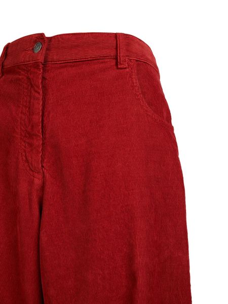Pantaloni de catifea cu croială lejeră The Row roșu