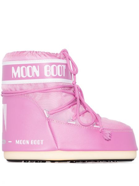 Sněžné boty bez podpatku Moon Boot růžové