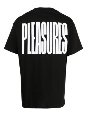 Kokvilnas t-krekls ar apdruku Pleasures melns