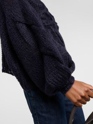 Moherowy sweter Loewe niebieski