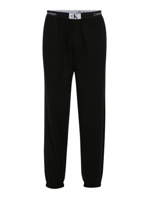 Jednofarebné bavlnené nohavice s aplikáciou Calvin Klein Underwear