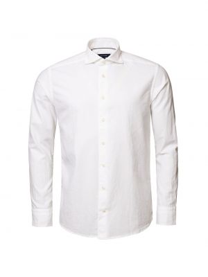 Хлопковая шелковая рубашка Eton белая
