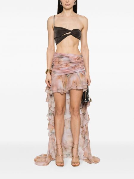 Květinové mini sukně s potiskem Blumarine růžové