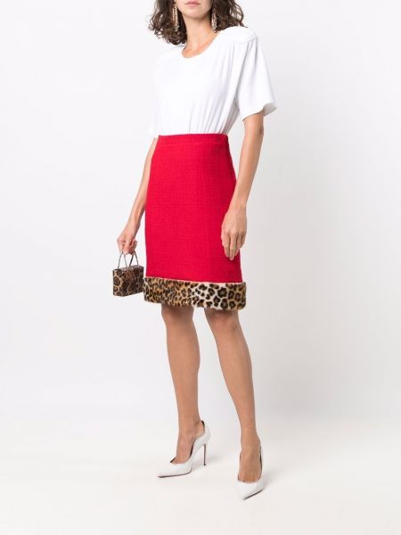 Falda leopardo Moschino rojo