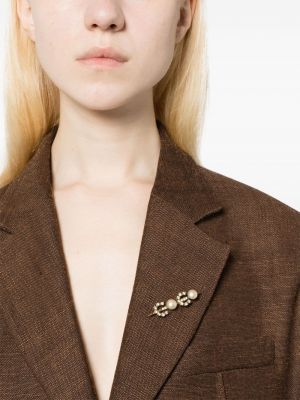 Broche avec perles Chanel Pre-owned doré