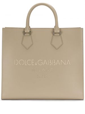 Geantă shopper Dolce & Gabbana bej
