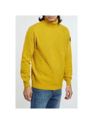 Jersey cuello alto de lana de cachemir con cuello alto Roy Roger's amarillo