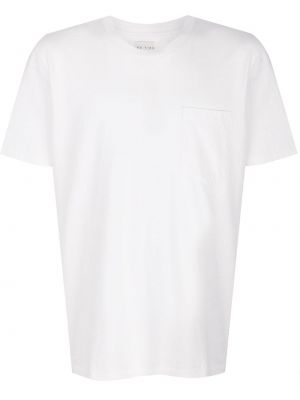 Памучна тениска с джобове Les Tien бяло