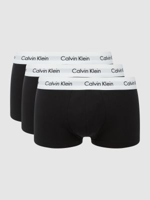 Slipy z niską talią bawełniane slim fit Calvin Klein Jeans czarne