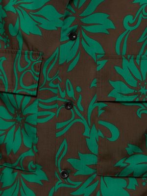 Camisa de flores con estampado Sacai verde