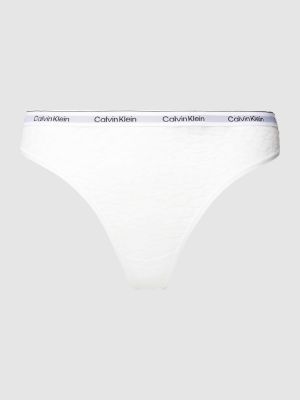 Stringi z nadrukiem Calvin Klein Underwear białe
