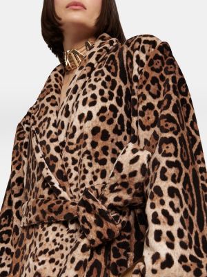 Kabát s potlačou s leopardím vzorom Dolce&gabbana hnedá