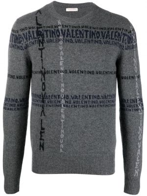 Kašmírový sveter Valentino sivá