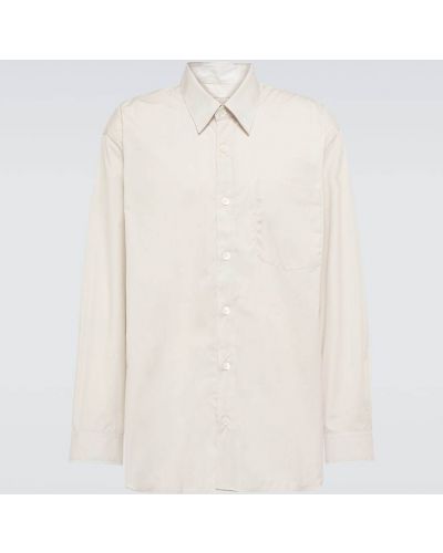 Pérová bavlnená košeľa na gombíky Dries Van Noten biela