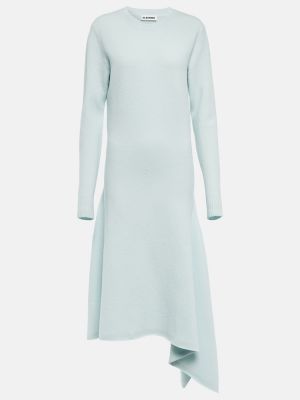 Rochie midi de lână Jil Sander albastru