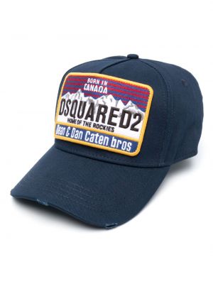 Памучна шапка с козирки Dsquared2 синьо