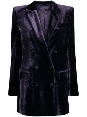 Žametni blazer iz rebrastega žameta Alberta Ferretti vijolična