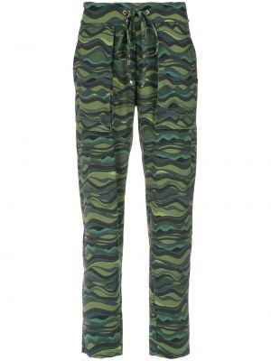 Rovné kalhoty s potiskem Amir Slama zelené