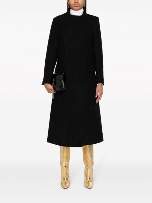 Kabát z merino vlny Victoria Beckham černý