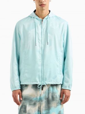 Jacke mit kapuze mit print Armani Exchange blau