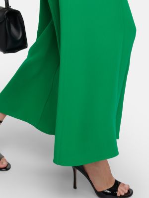 Копринени широки панталони тип „марлен“ Valentino зелено