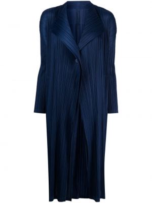 Długi płaszcz Pleats Please Issey Miyake - Niebieski