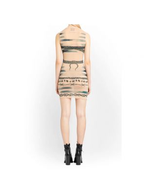 Mini vestido sin mangas con estampado Jean Paul Gaultier beige
