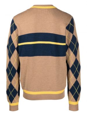 Sweter z wzorem argyle Pringle Of Scotland brązowy