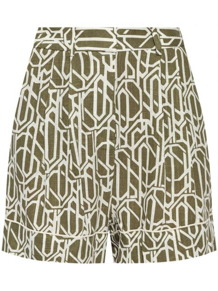 Lanene kratke hlače s apstraktnim uzorkom Dvf Diane Von Furstenberg zelena
