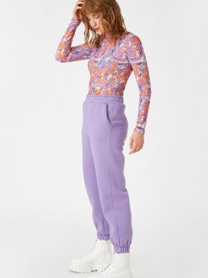 Teplákové nohavice Koton fialová