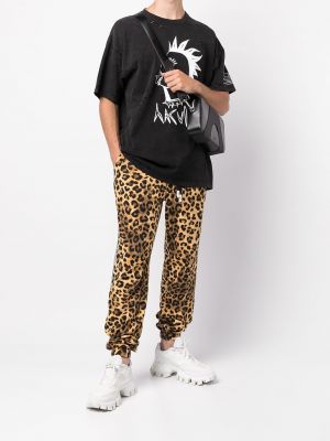 Pantalon de joggings à imprimé à imprimé léopard Haculla noir