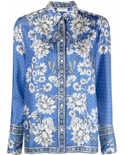 Camisa de flores con estampado Sandro Paris azul