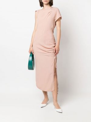 Asymetrické midi šaty Nº21 růžové