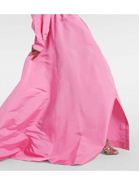 Μεταξωτή μάξι φόρεμα Valentino ροζ