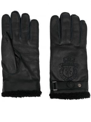 Кожа ръкавици бродирани Billionaire черно
